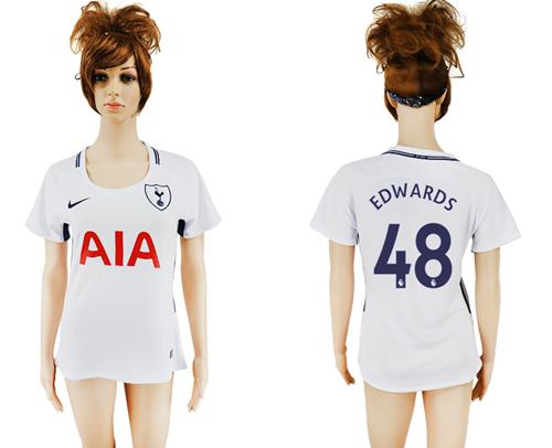 Women's Tottenham Hotspur #48 Edwards Home Soccer Club Jersey